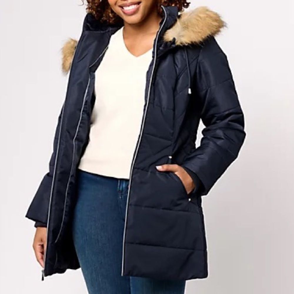 Susan Graver Water Resistant Quilted Puffer Jacket with Hood